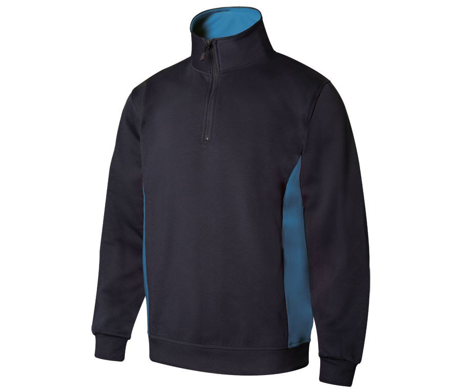 SWEAT BICOLORE COL ZIPPÉ