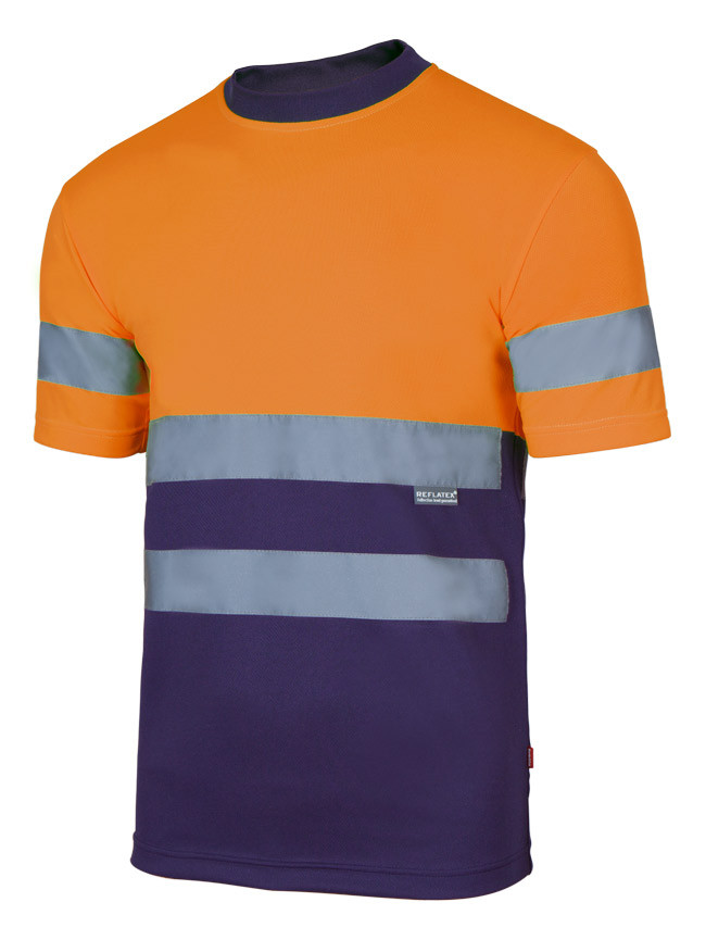 T-SHIRT TECHNIQUE BICOLORE À MANCHES COURTES VISIBILITÉ AUGMENTÉE